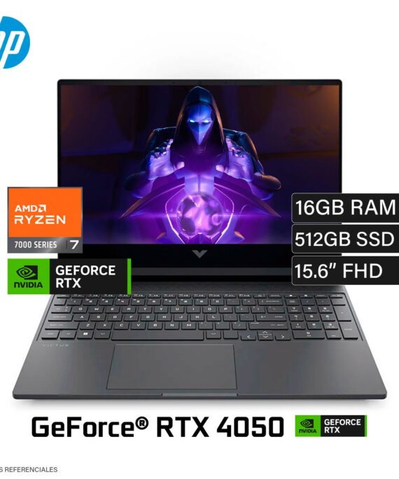 Laptop Gamer HP Victus 15-fb3022la Ryzen 7 7445HS 16GB 512GB SSD RTX 4050 6GB 15.6" FHD (BT4F2LA#ABM) - FreeDOS